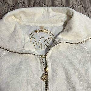 Michael Kors velour zipped white jacket size S